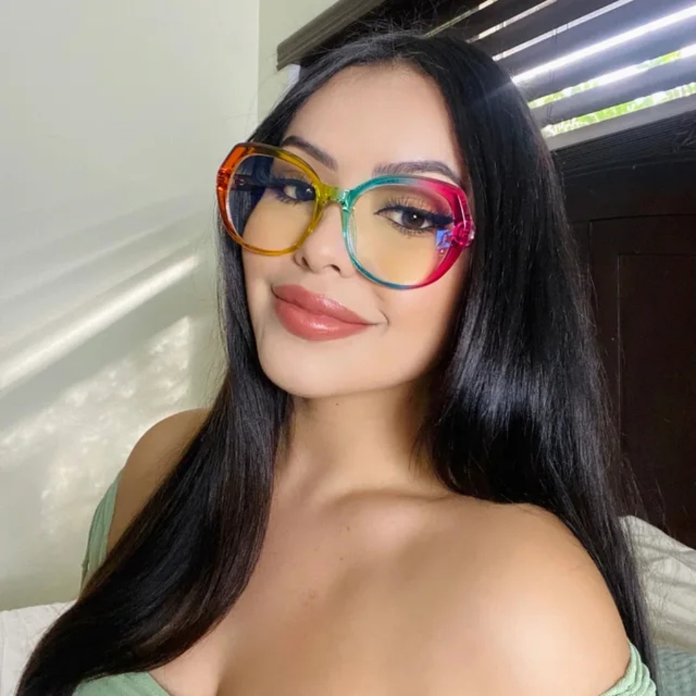 Rainbow Polygon Frames Blue Light Blocking Glasses - image 3